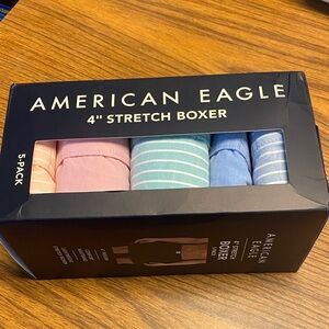 American Eagle Outfitters Men's Stretch Boxer 5-Pack - Pink, Blue, Light Blue.
